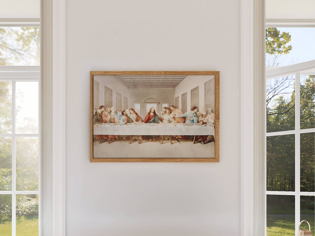 Last Supper Watercolor Painting Art Print (5x7)