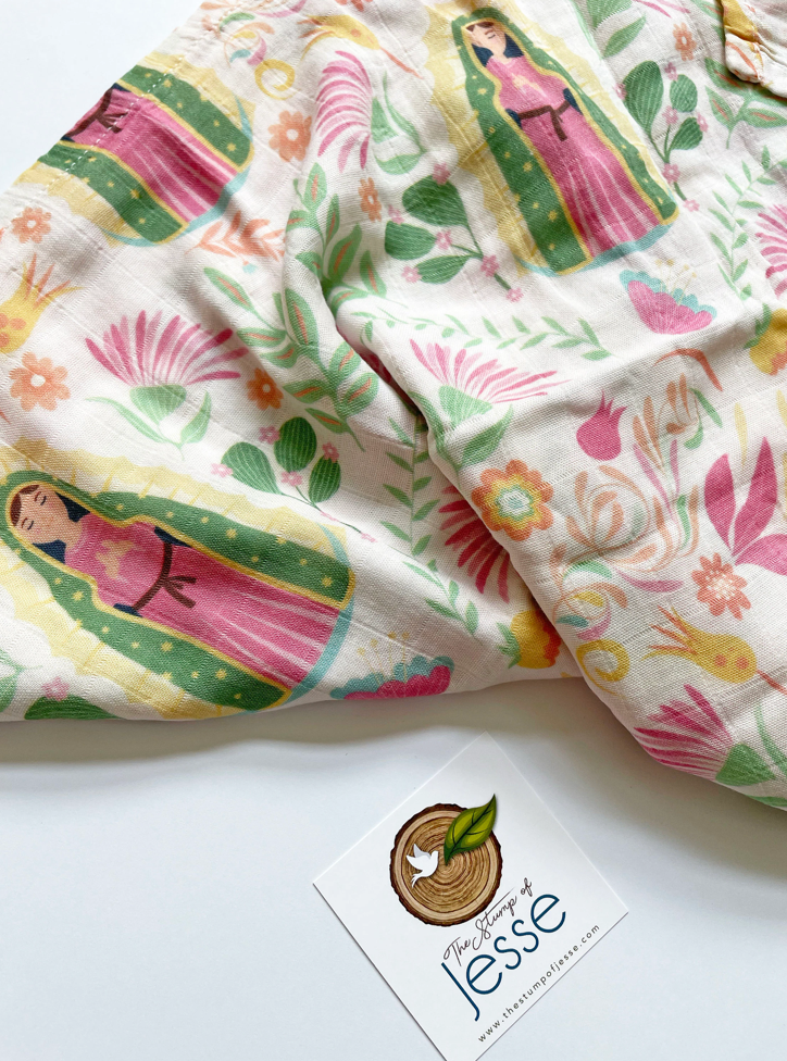Our Lady of Guadalupe Muslin Swaddle
