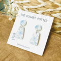 Mary’s Mantle Blue Floral Earrings | Catholic Gift 