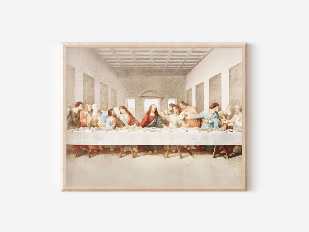 Last Supper Watercolor Painting Art Print (5x7)