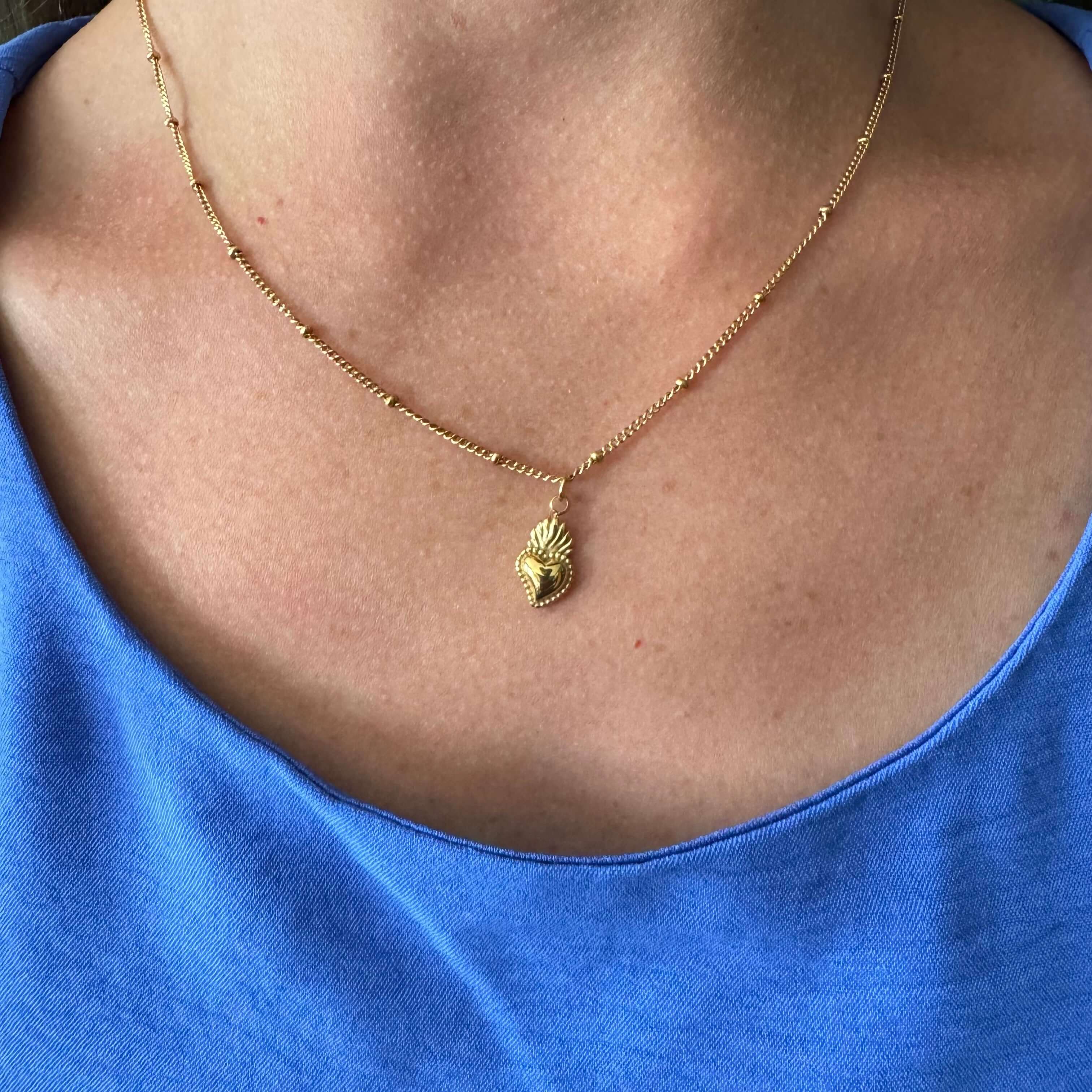 Dainty Sacred Heart of Jesus Necklace