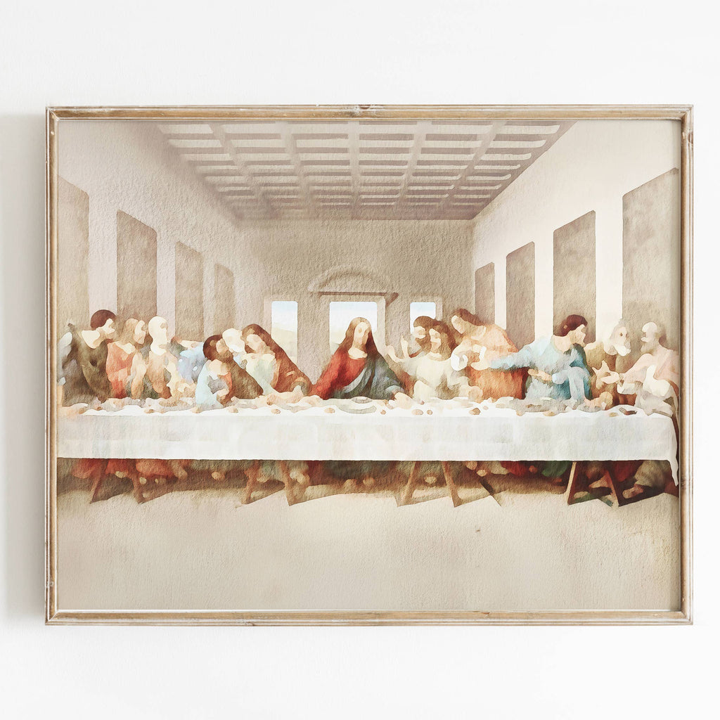 Last Supper Watercolor Painting Art Print (5x7)