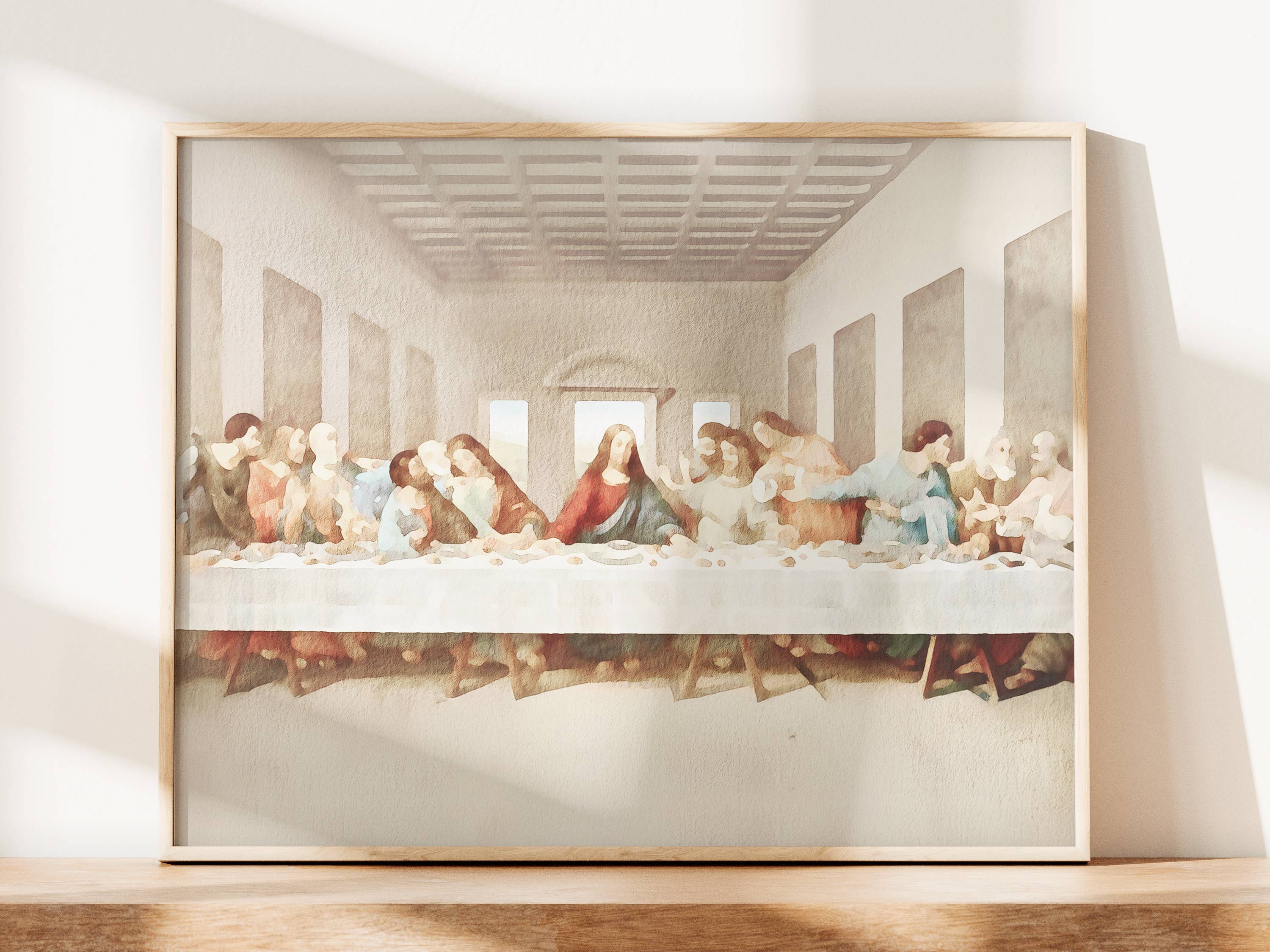 Last Supper Watercolor Painting Art Print (5x7)