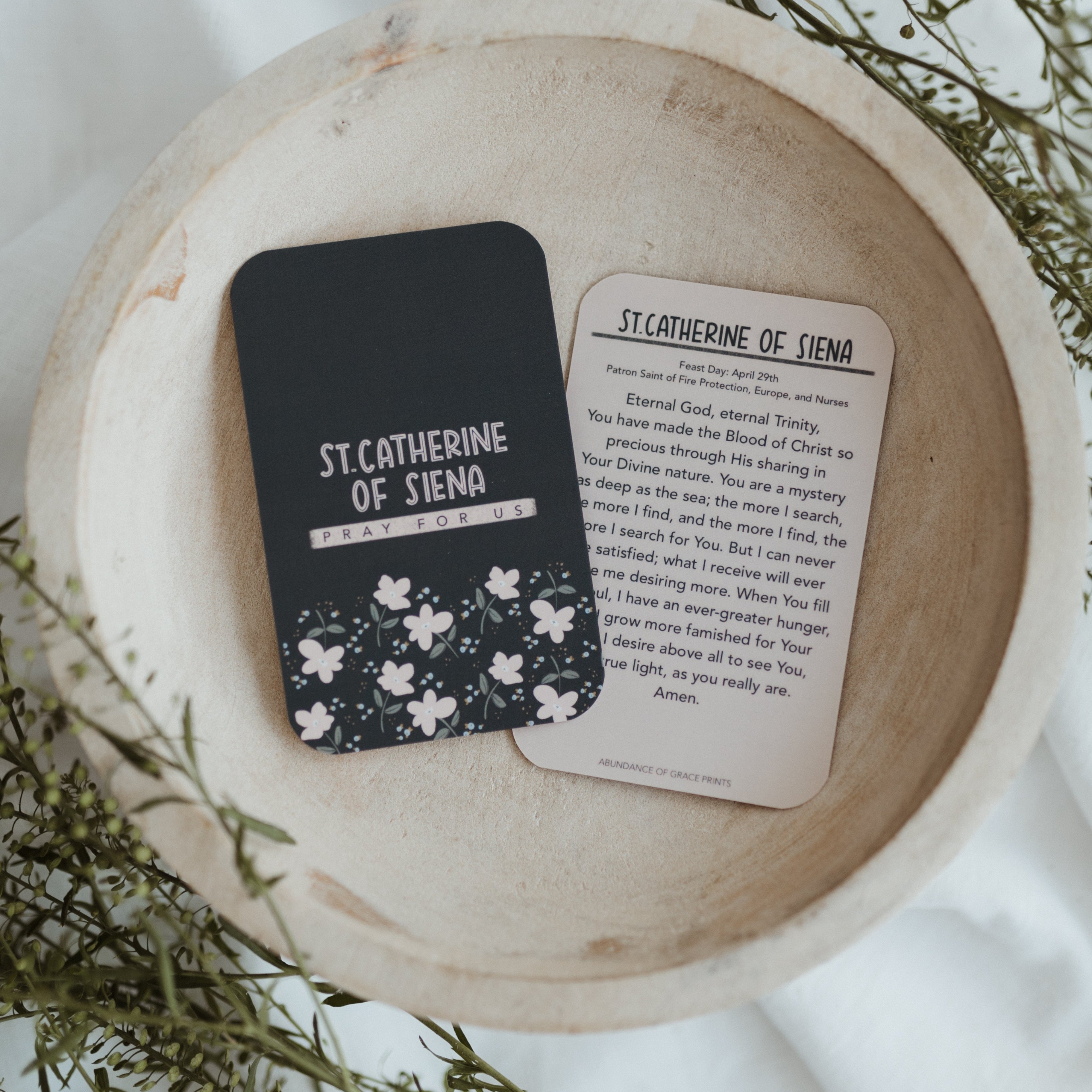 St. Catherine of Siena Prayer Card