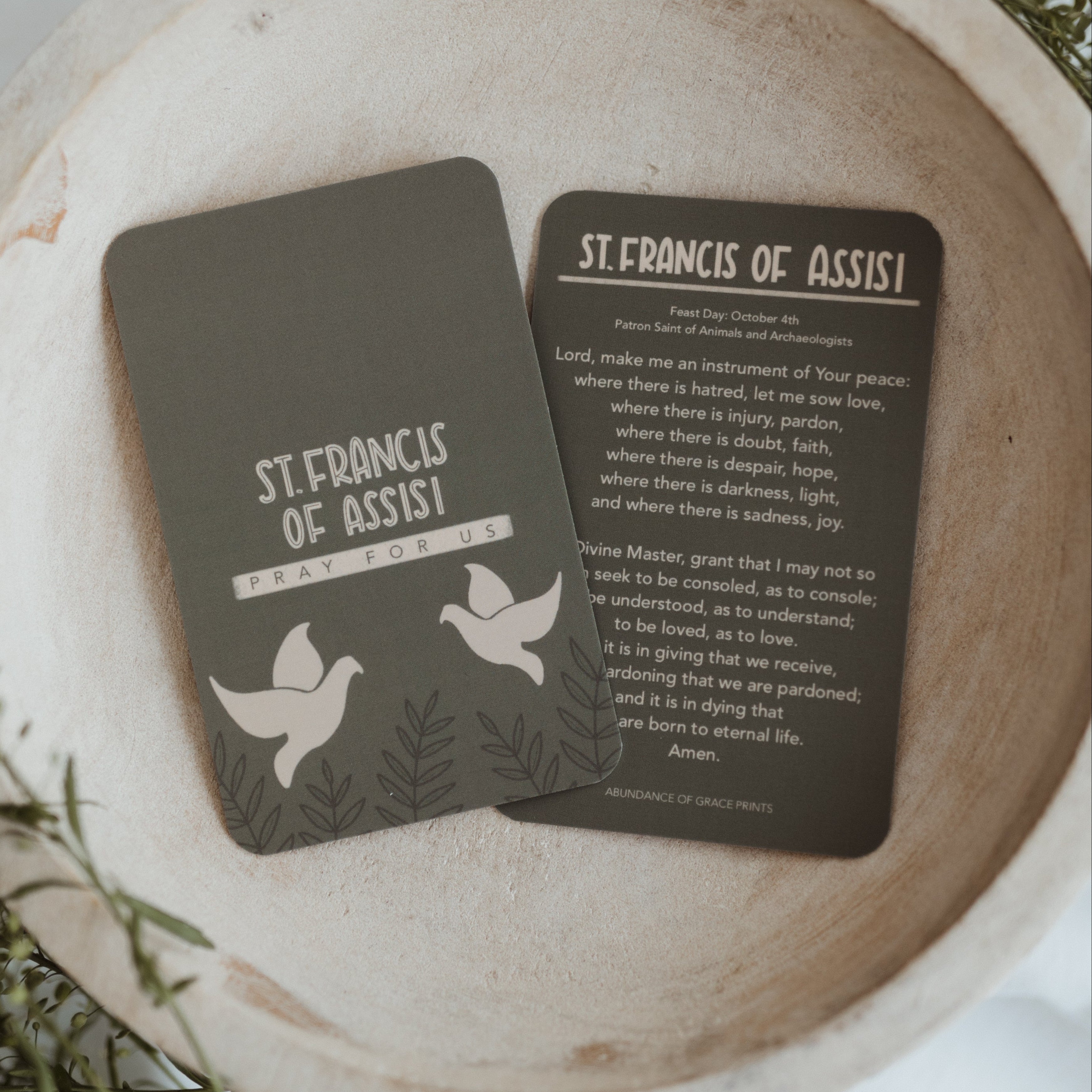 St. Francis of Assisi Prayer Card