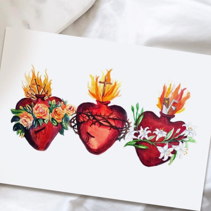 Hearts of the Holy Family (5x7)