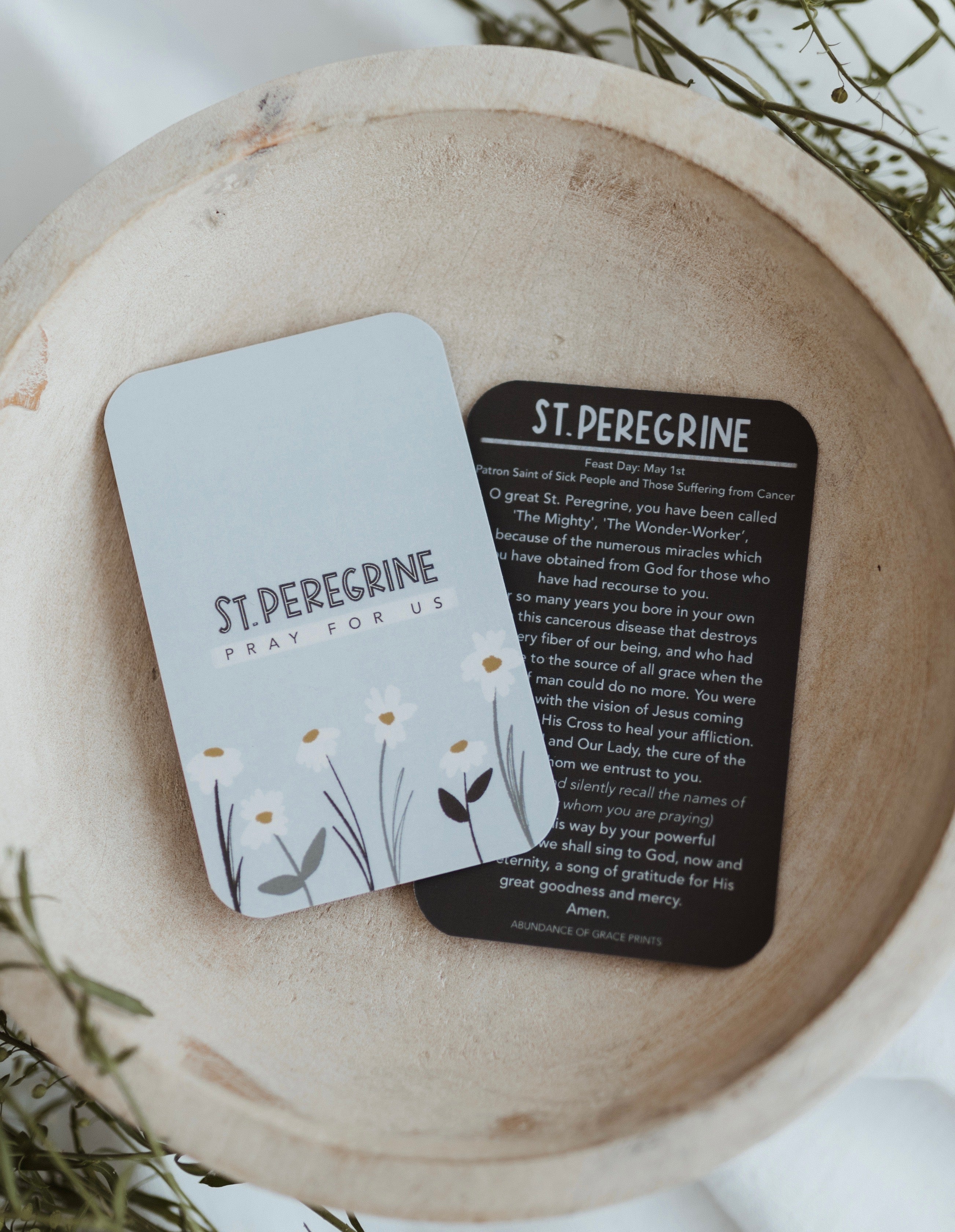 St. Peregrine Prayer Card